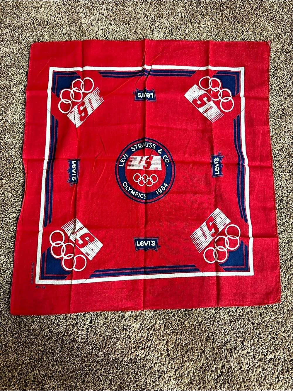 Levi's Vintage 1984 Los Angeles Olympics Bandana Red & Blue
